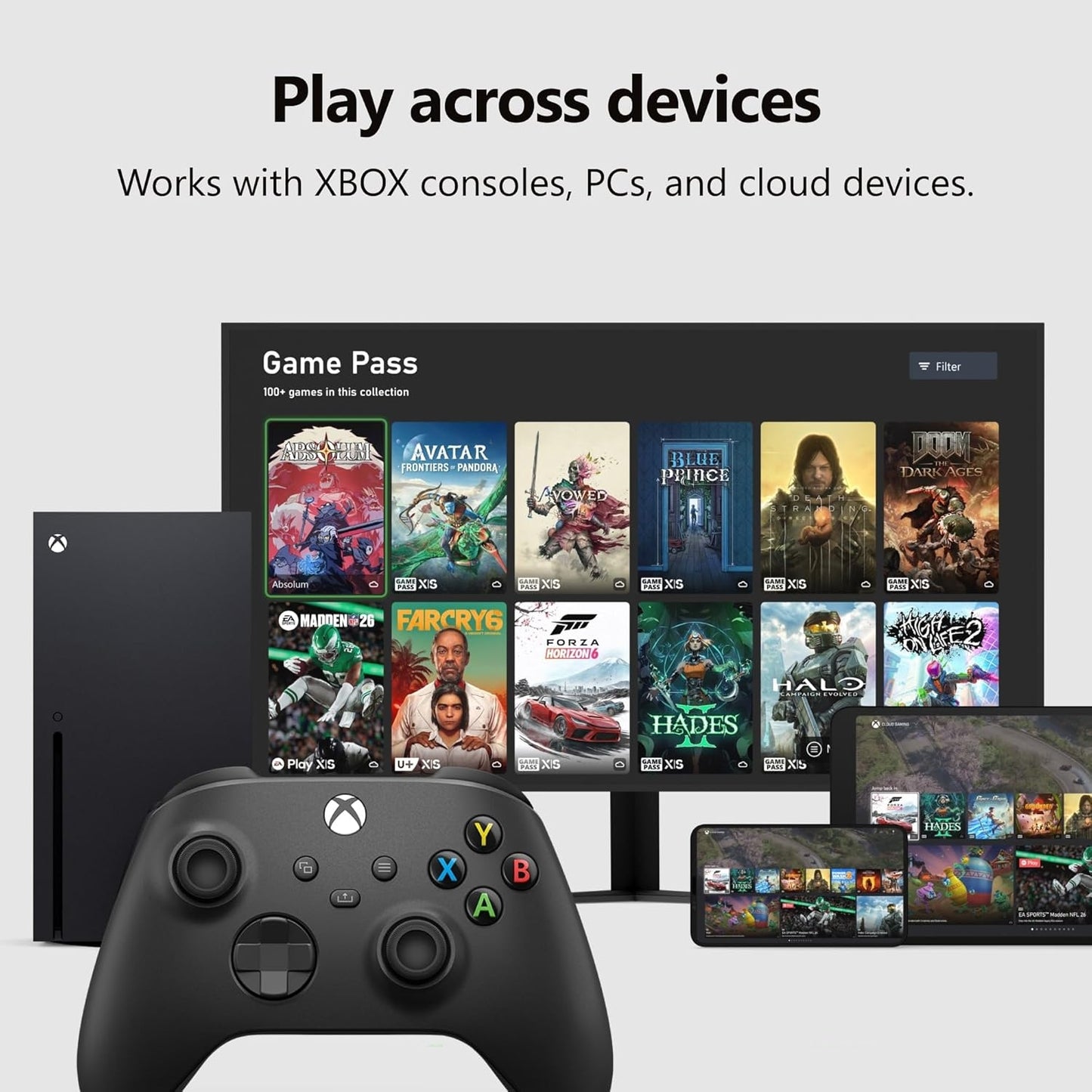 Microsoft - XBOX Wireless Controller for XBOX Series X, XBOX Series S, XBOX One, PCs - Carbon Black
