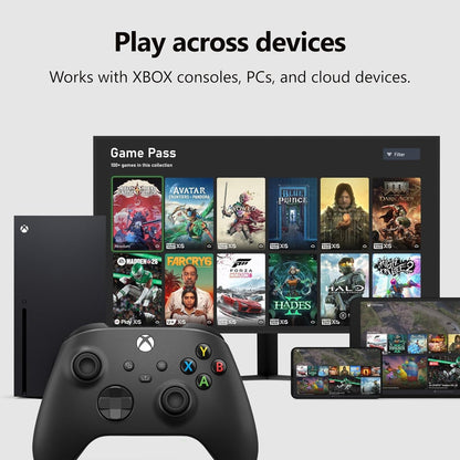 Microsoft - XBOX Wireless Controller for XBOX Series X, XBOX Series S, XBOX One, PCs - Carbon Black