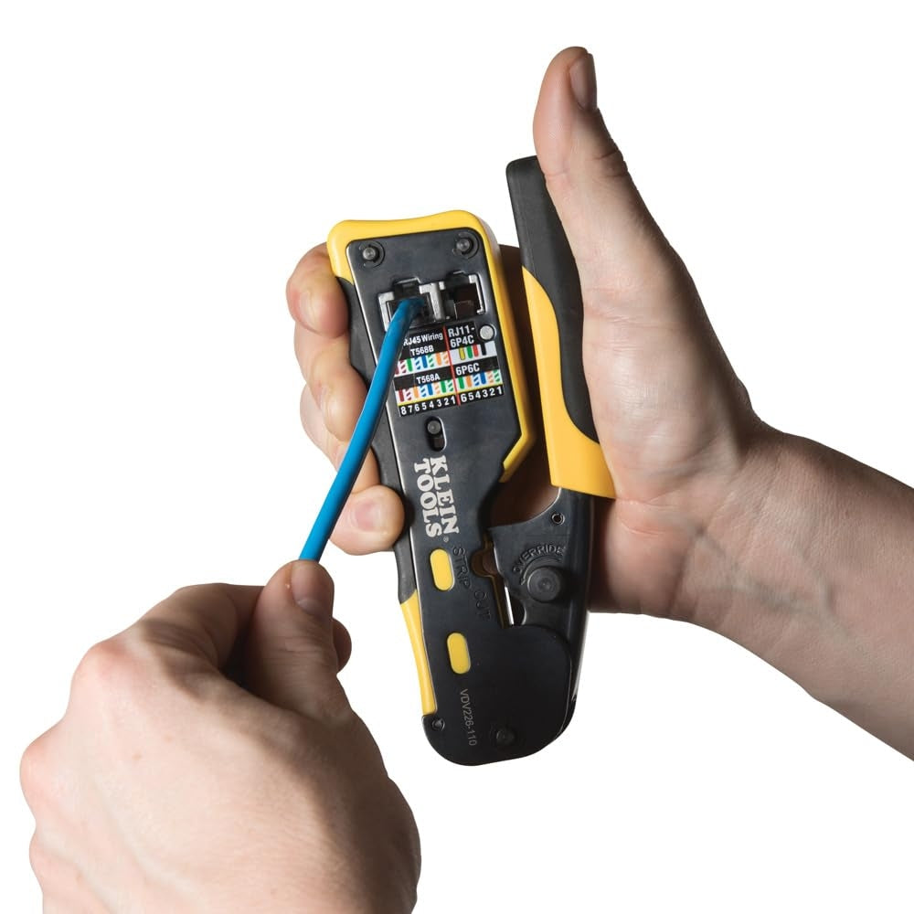 Klein Tools 80072 RJ45 Cable Tester Kit with LAN Scout Jr. 2, Coax Crimper/Stripper/Cutter Tool and Pass-Thru Modular Data Plug