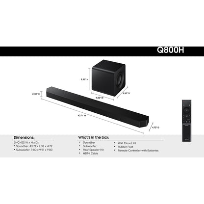 Samsung Q800H 5.1.2-Channel Dolby Atmos Soundbar System HW-Q800H/ZA