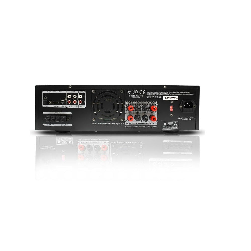 Technical Pro RX506H 2000-Watt Bluetooth Stereo Power Amplifier with AM/FM Radio