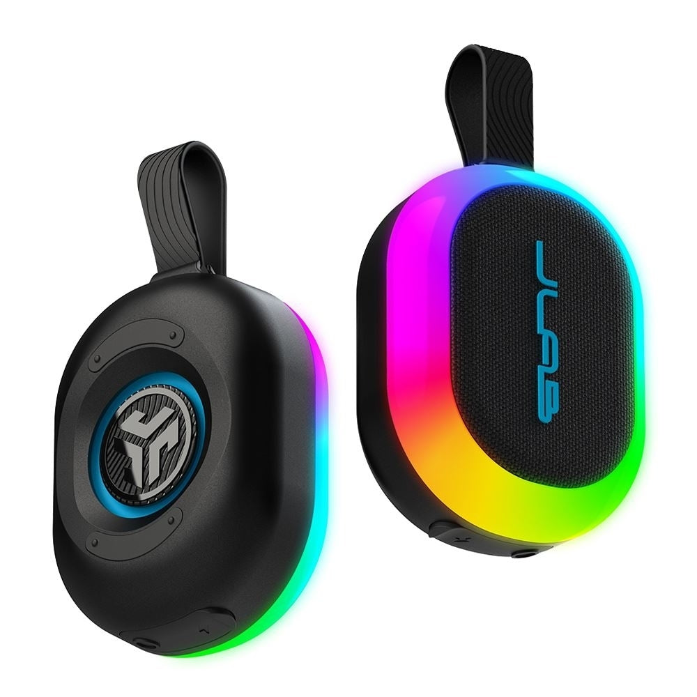 JLab Pop Party Portable Bluetooth Speaker Built-In RGB Lighting 5W SBPOPRBLK123