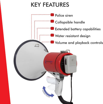 Technical Pro Portable 75-Watts 800M-1000M Range Megaphone Bullhorn Speaker
