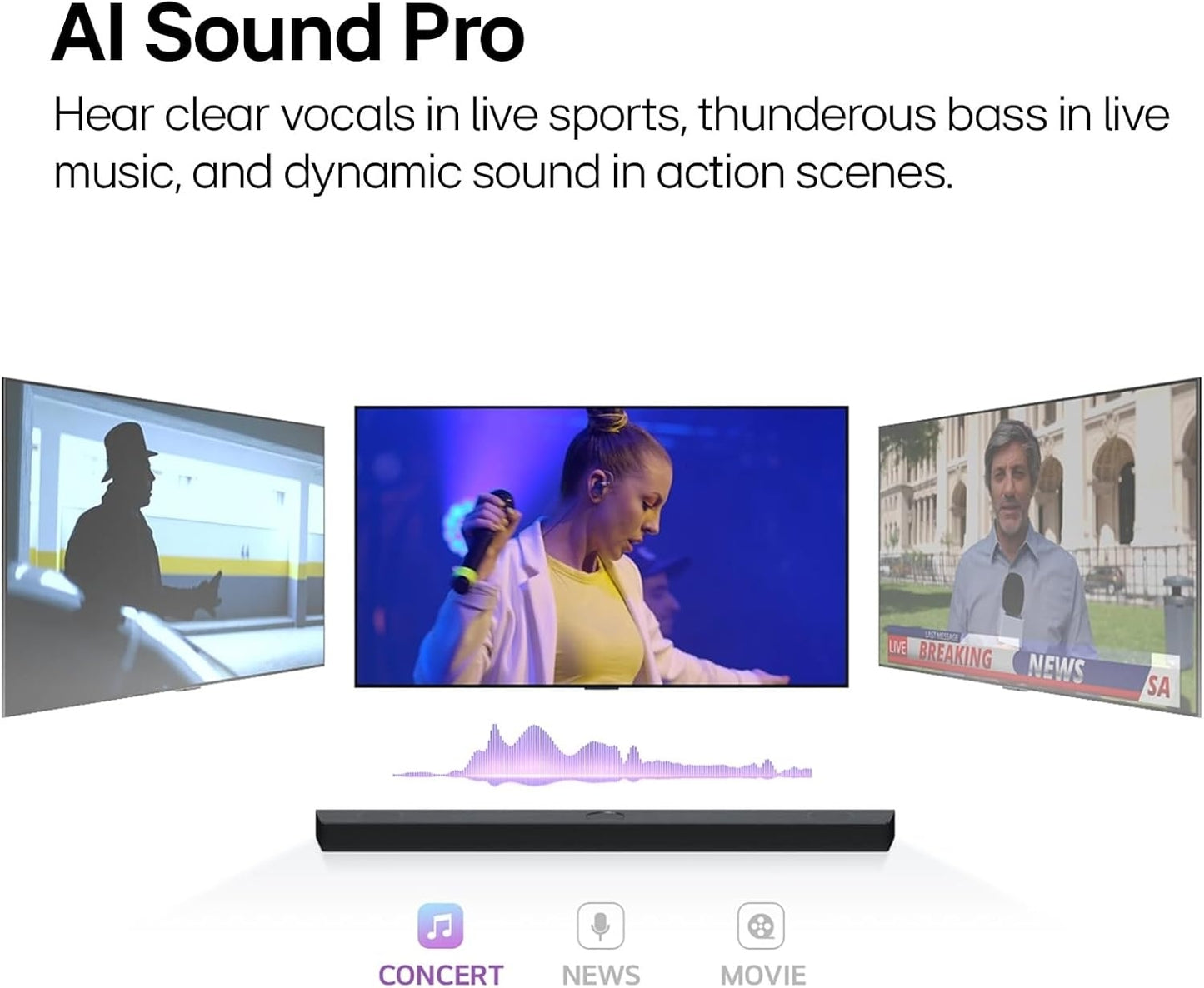 LG S70TY 3.1.1-Ch QNED TV Matching Soundbar, Dolby Atmos, Wireless Subwoofer