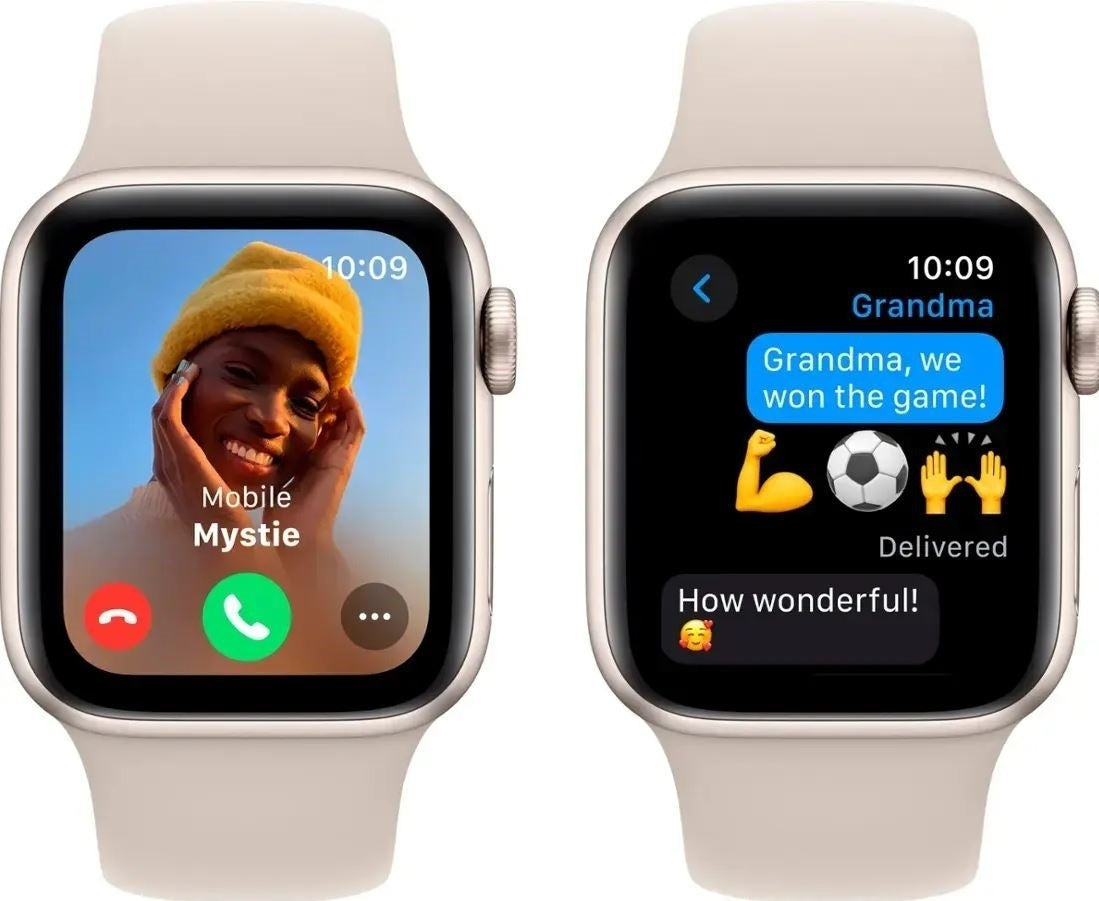 Apple Watch SE 2nd Gen (GPS) 40mm Starlight Aluminum Case w/ Starlight Sport Band - S/M MR9U3LL/A
