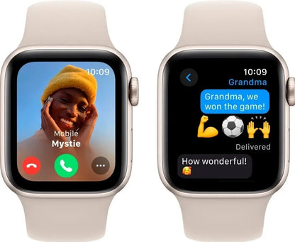 Apple Watch SE 2nd Gen (GPS) 40mm Starlight Aluminum Case w/ Starlight Sport Band - S/M MR9U3LL/A