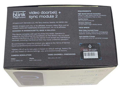 Blink Video Doorbell with Indoor Mini Camera, Sync Module 2 and Yard Sign
