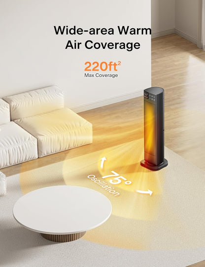 PELONIS 1500 -Watt Ceramic Tower Indoor Electric Space Heater with Thermostat with Remote PHF15RSAPH23
