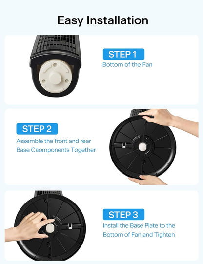 PELONIS 30 Inch Oscillating Tower Fan with 3 Speed Settings and Auto-off Timer, Standing Fan Black PFT28A2BBB