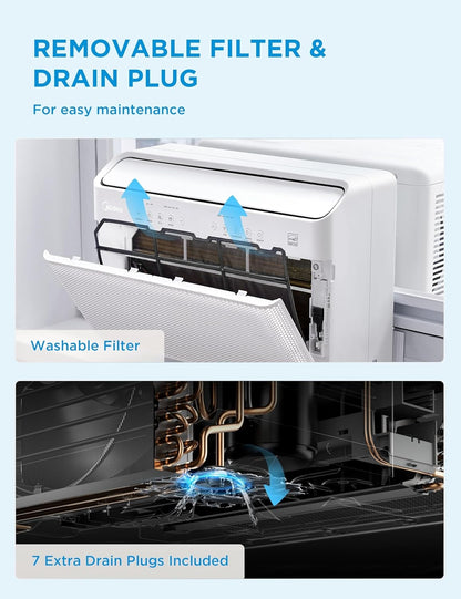 Midea 8,000 BTU U Shaped 350 Sq. Ft. Smart Inverter Window Air Conditioner MAW08V1QWT