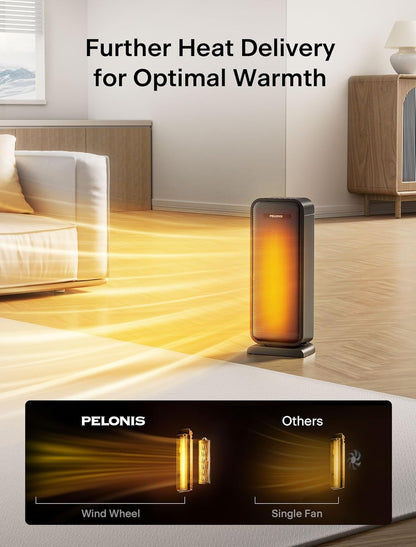 Pelonis 1500W Ceramic Space Heater Indoor with 75° Oscillation & Remote PSH17CD2ABB