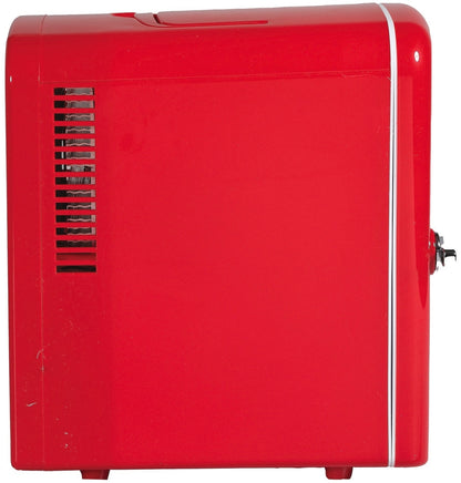 Frigidaire Portable Retro 6-can/4L Mini Fridge EFMIS129-RED, Includes 110V home power cord & 12V DC car adapter