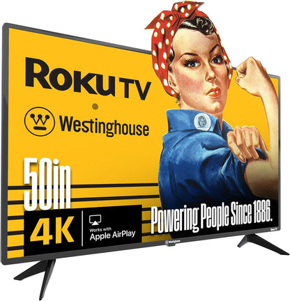 Westinghouse 50" Smart ROKU TV, 4K UHD Flat Screen, Wi-Fi, Bluetooth WR50UE4520