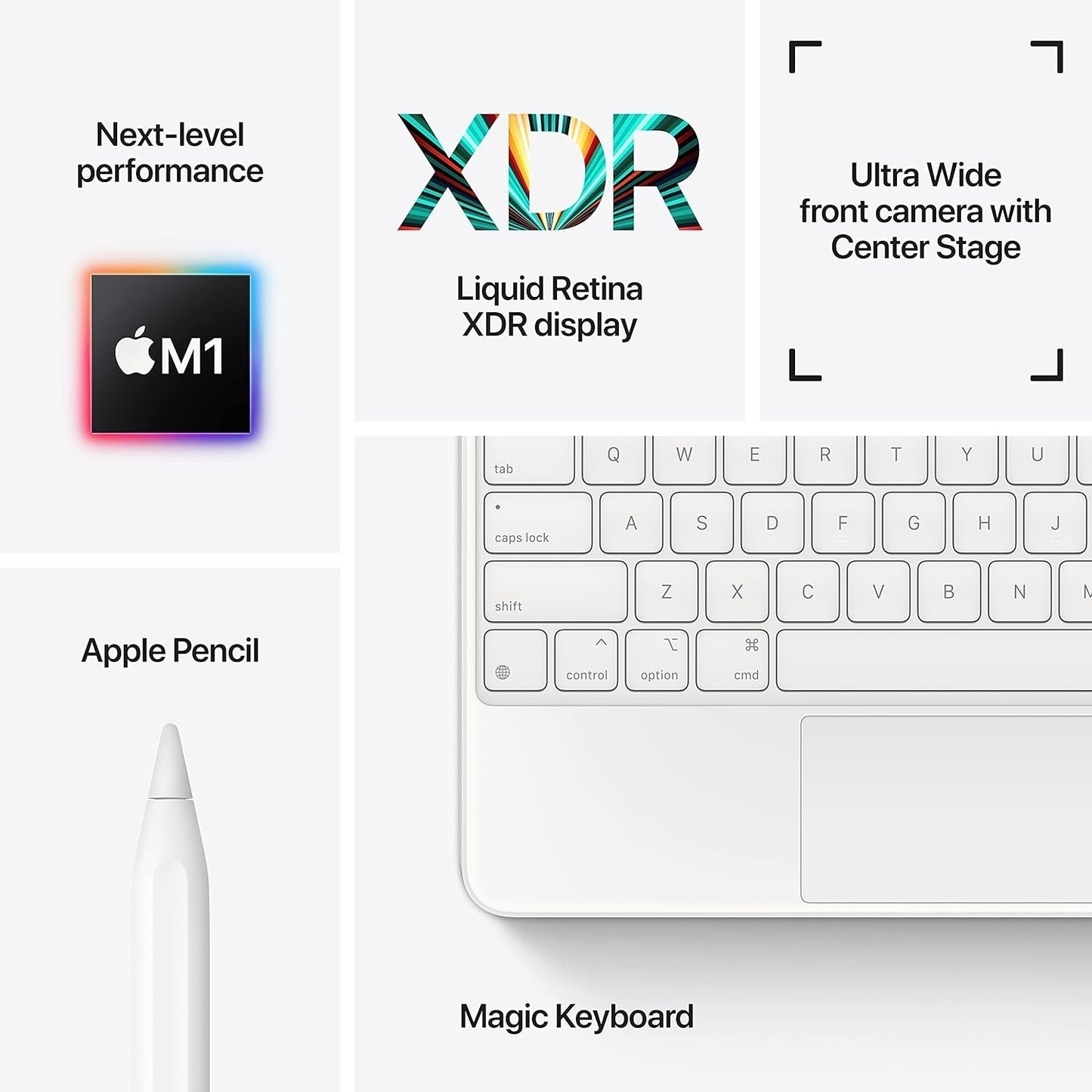 Apple iPad Pro M1 chip 12.9" 5th Gen 128GB Space Gray Wi‑Fi 6 (802.11ax), Bluetooth 5.0 3H901LL/A