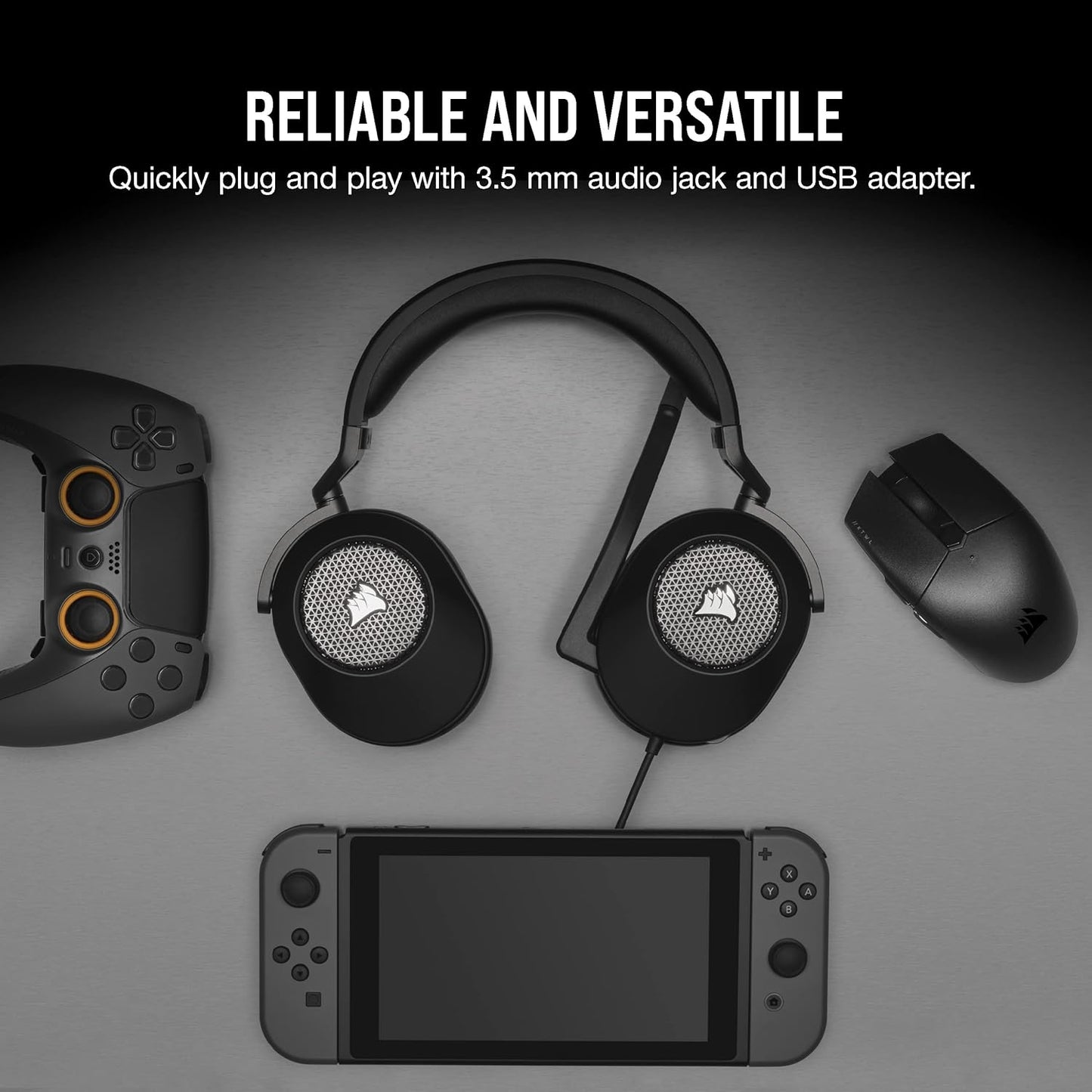 CORSAIR - HS65 SURROUND Wired Gaming Headset for PC, PS5, and PS4 - Black CA-9011270