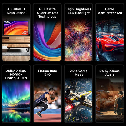 TCL 65" F7D Class 4K UHD HDR QLED Smart TV with Fire TV - 65F7D