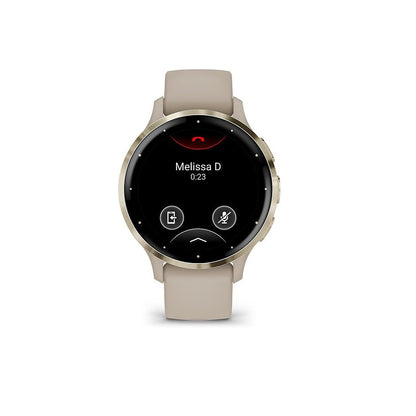 Garmin Venu 3S 41mm Health Fitness GPS Smartwatch Gold Steel Bezel w/French Gray Case 010-02785-02