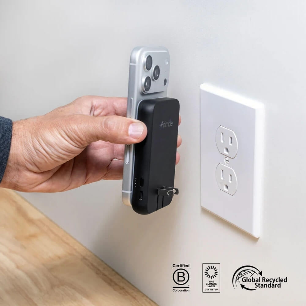 Nimble WALLY Pro Wireless Magnetic Portable Wall and USB-C Charger