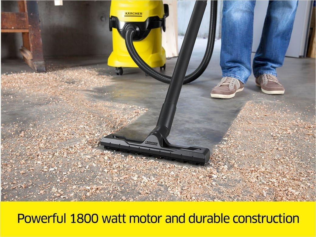 Karcher - WD 4 Wet-Dry Shop Vacuum Cleaner - with Attachments - Blower Feautre, Compact Space-Saving Design - 5.3 Gallon - 1100W