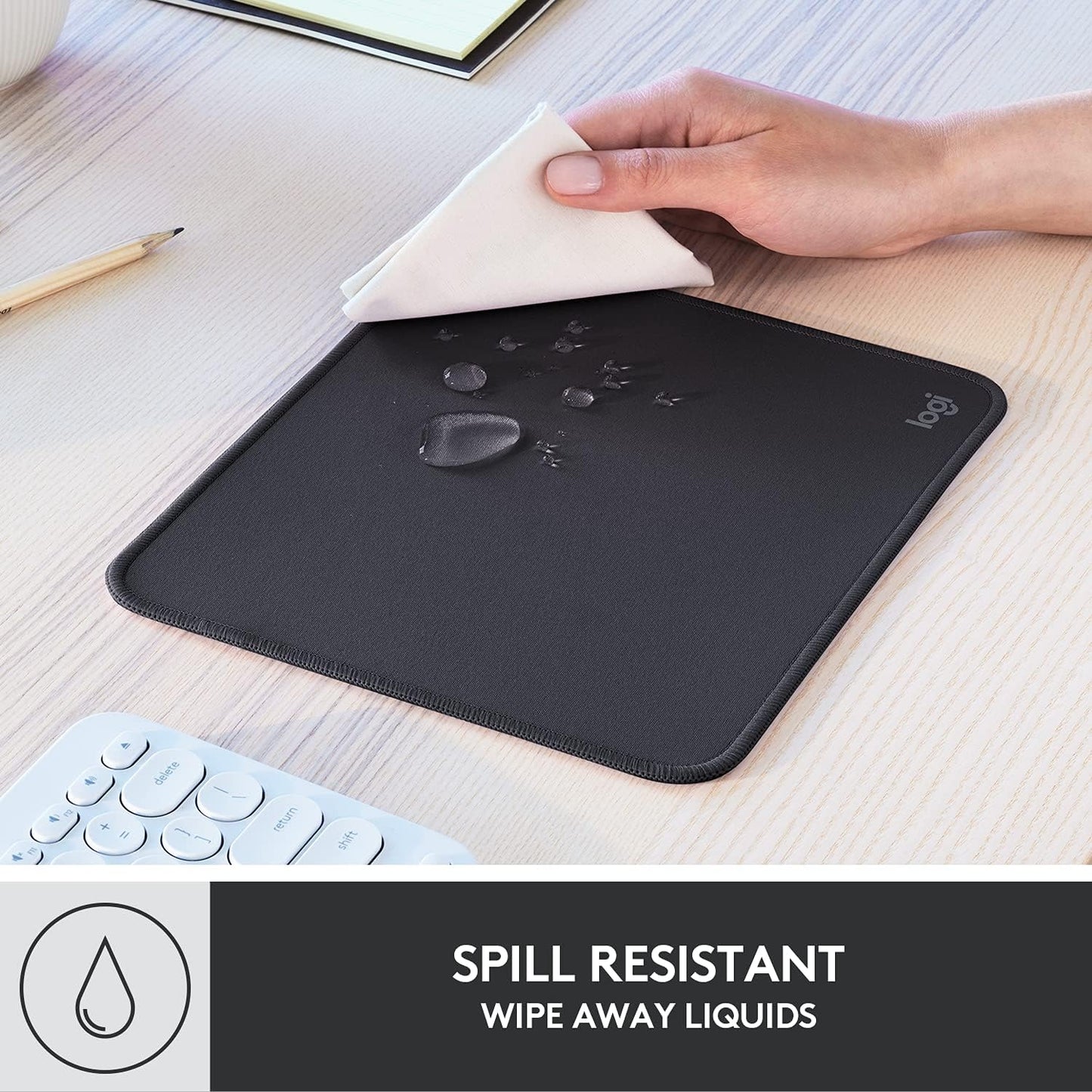 Logitech Mouse Pad Studio Series with Spill-Resistant Surface (Medium) - Graphite 956-000035