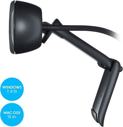 Logitech C270 720p Webcam Plug-and-Play Wide Screen Video Calling - Black