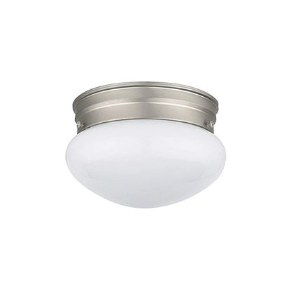 Sunset Lighting 7-1/4" Single Light Ceiling Mount Opal Mushroom Satin Nickel 60W F3282-53