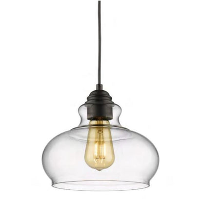 Sunset Lighting 1 Light 60 Watt Citrine Clear Glass Pendant F3711-31 Black Cord