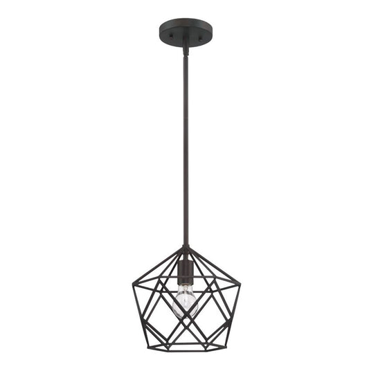 Sunset Lighting 1-Light Cage Harmony Pendant 100W Provincial Bronze Finish F3417-64