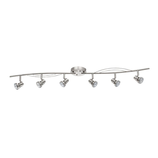 Sunset Lighting 44" 6-Light Track Light - Bright Satin Nickel Finish GU10 Bulbs Included, 50W GIMBAL RING - F2982-80