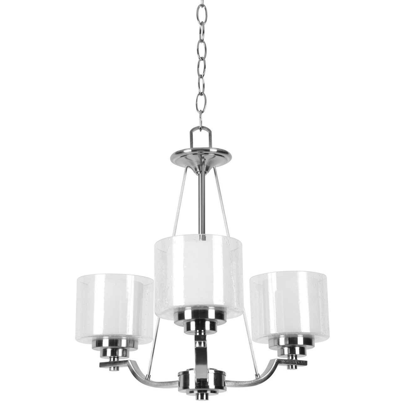 Sunset Lighting 3-Light Chandelier 100W Bright Satin Nickel - F17003-80