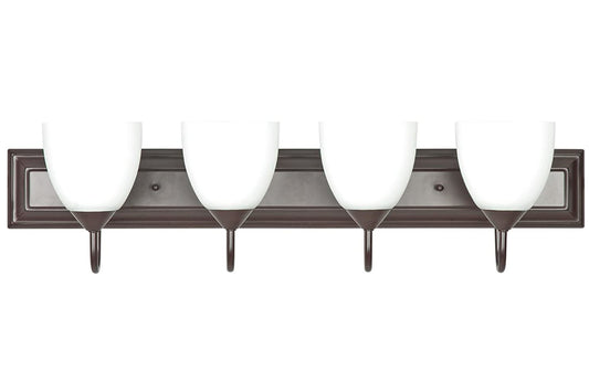 Sunset Lighting F3624-44 Vanity 100W Round Milk Glass, Oiled Bronze Finish