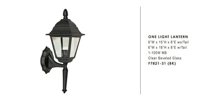 Sunset Lighting F7821-31 1-Light 18" Height Outdoor Wall Sconce - Black