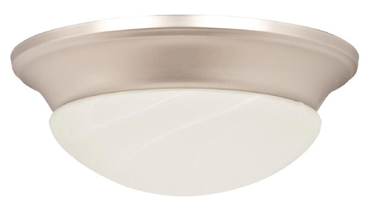 Sunset Lighting Fan Light Kit 2-Light 13W Faux Alabaster Twist on Glass Satin Nickel Finish Y-263A-ES-SN