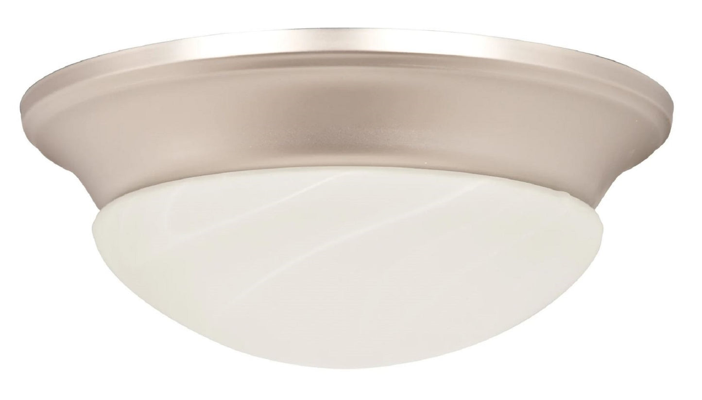 Sunset Lighting Fan Light Kit 2-Light 13W Faux Alabaster Twist on Glass Satin Nickel Finish Y-263A-ES-SN