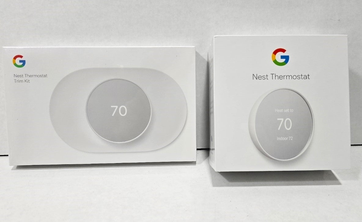 Google Nest Thermostat GA01334-US w/ Bonus Trim Kit GZZN7
