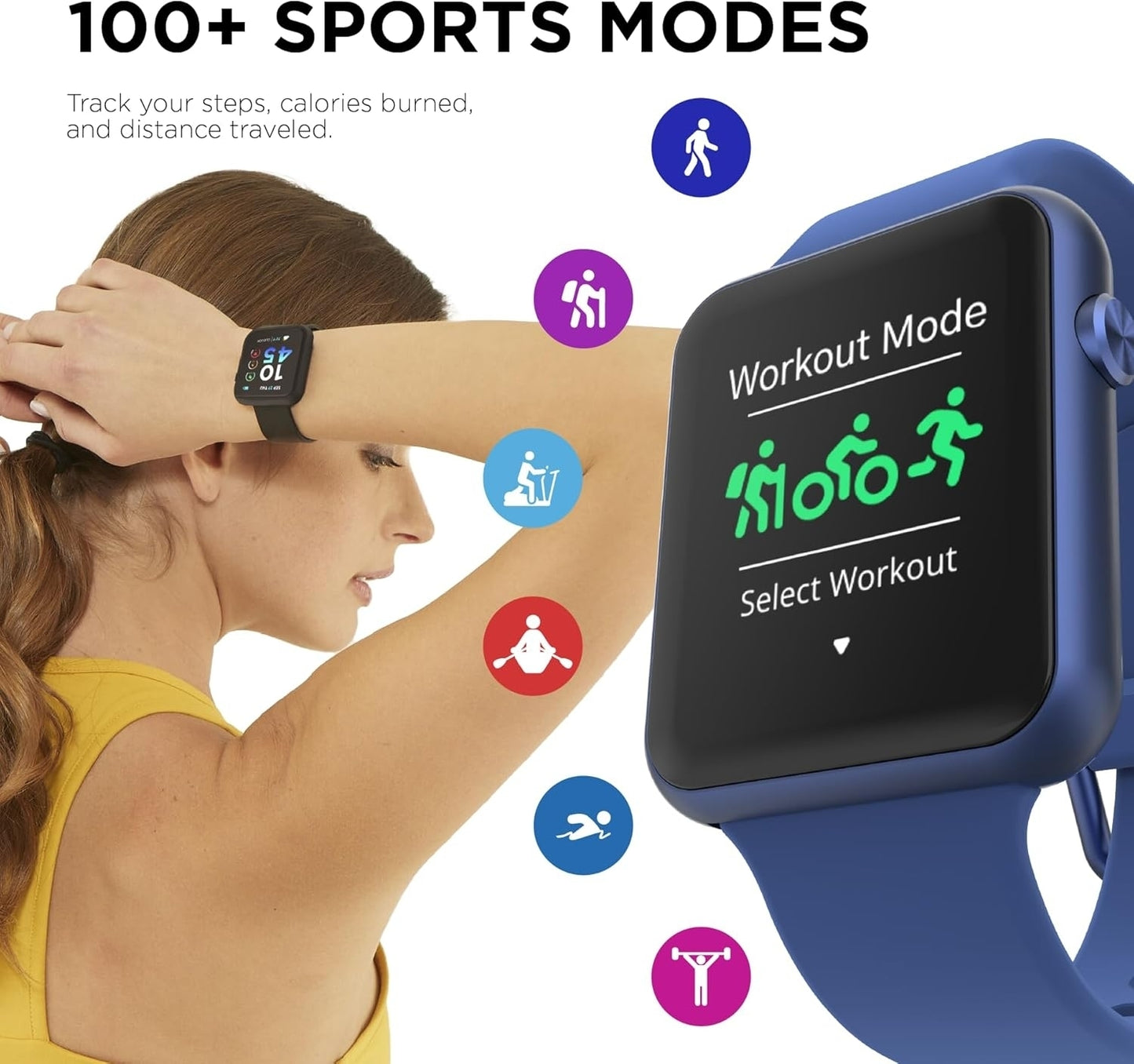 iTouch Air 4 Smartwatch: Blue Case w/ Blue Silicone Strap 41mm TA4M01-K06