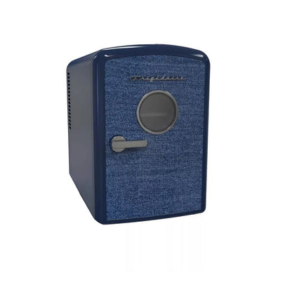 Frigidaire 9 Can Denim Retro Beverage Portable Mini Refrigerator EFMIS199INDIGO