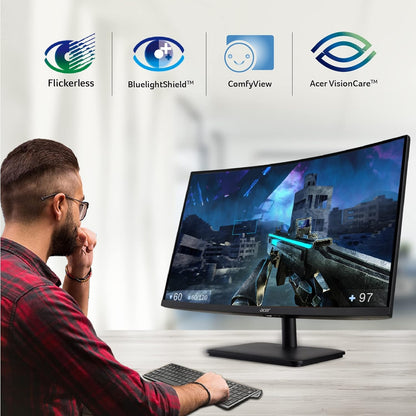 Acer Nitro ED270R 27" VA LED Curved FHD 180Hz 1ms AMD FreeSync Premium (1x Display Port 1.2, 2 x HDMI 2.0) - Black