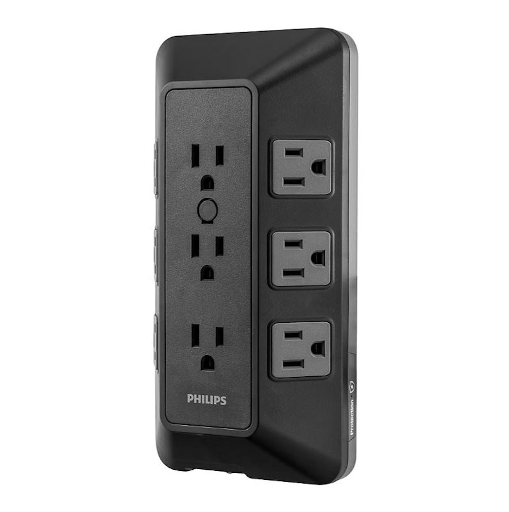 Philips 17-Outlet Surge Tap/Protector Combo Pack Black/Gray SPP9853B37