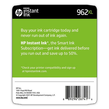 HP 962XL 3 pk. High-Yield Ink Cartridge Cyan, Magenta and Yellow Instant Ink Eligible 3JB36BN