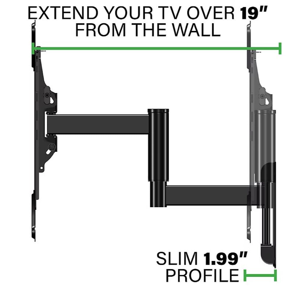 Sanus Decora Full-Motion TV Wall Mount for 26"-65" TVs, Perfect for mounting your TV in the corner, Safety-tested, UL-listed - DMF219-B1