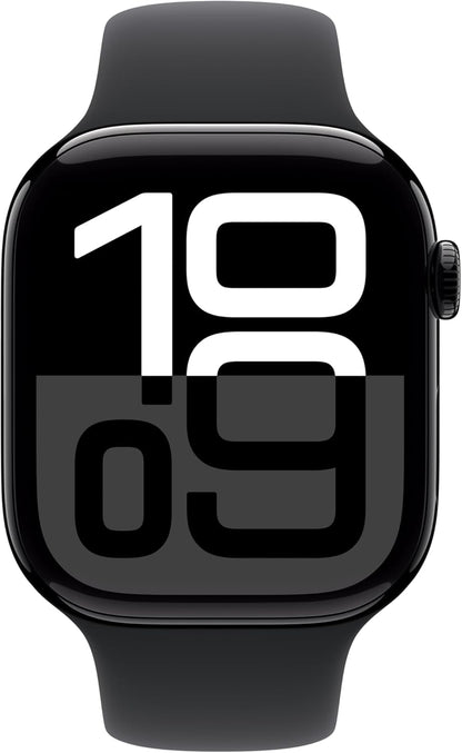Apple Watch Series 10 GPS 46mm Aluminum Case Black Sport Band M/L Black MWWQ3LWA
