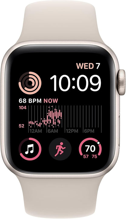 Apple Watch SE 2ndGen GPS 40mm Aluminum Case Sport Band S/M Starlight MNT33LL/A