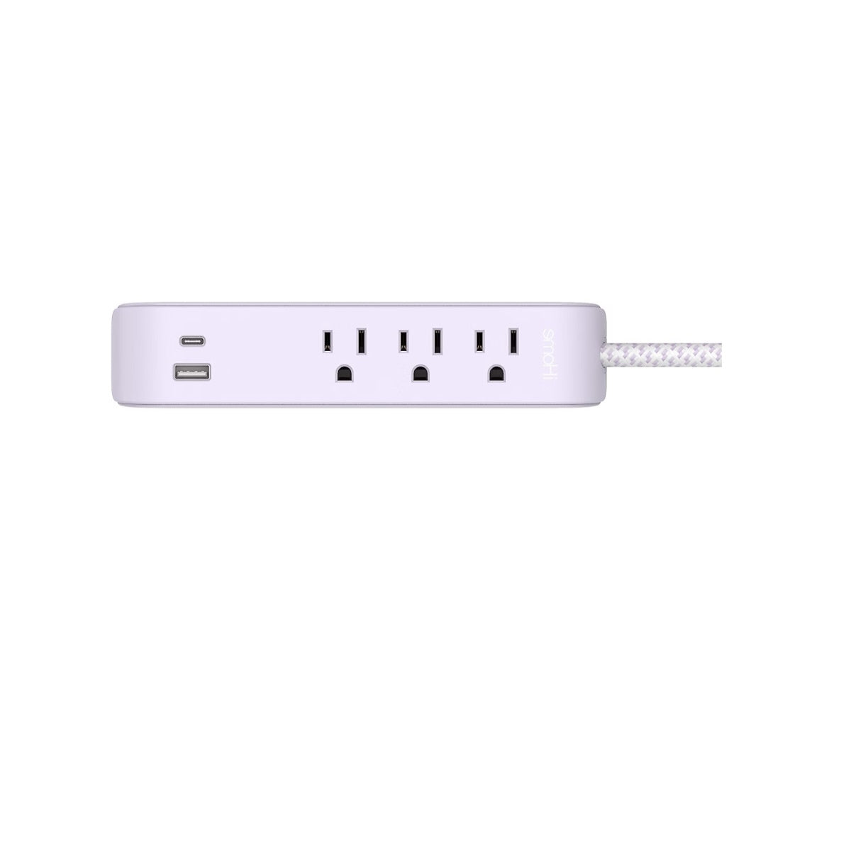 iHome Power Strip with USB and Cord Purple 2IHAC2268H0L2
