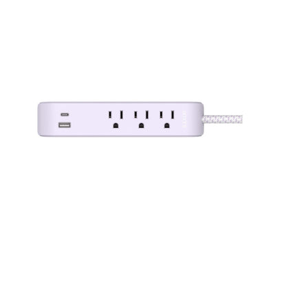 iHome Power Strip with USB and Cord Purple 2IHAC2268H0L2