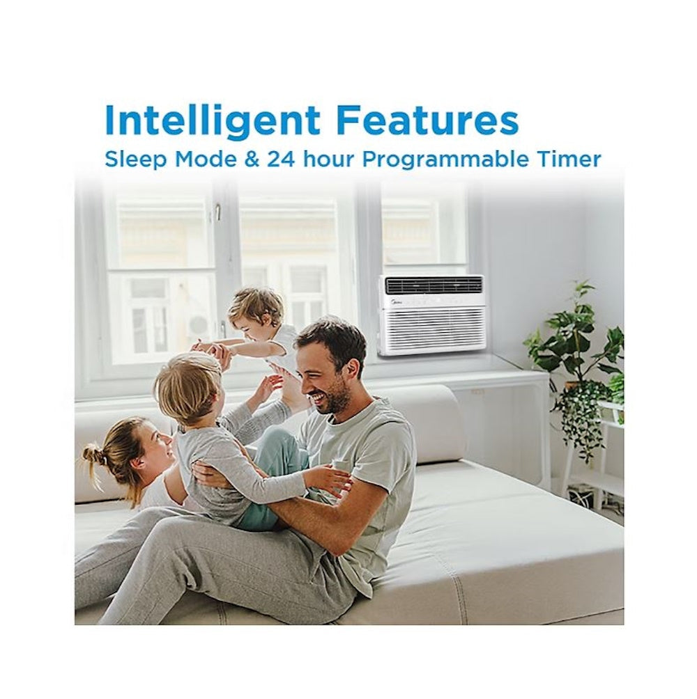 Midea Smart 12,000 BTU 550 Sq. Ft. Window Air Conditioner, 3-in-1 Comfort: get cooling, dehumidification, & fan modes, with Air Directional Louvers MAW12S1JWT-B