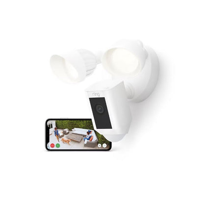 Ring 1080p HD Wired Plus Floodlight Cam with Chime Pro Bundle