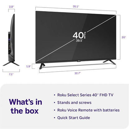 Roku - 40" Class Select Series Full HD (1080p) LED Smart RokuTV (2026)