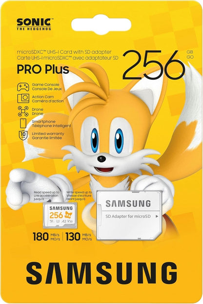 Samsung PRO Plus Sonic The Hedgehog + Adapter 256GB microSDXC MB-MD256SA/LC1