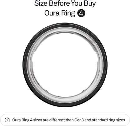 Oura - Ring 4 - Smart Ring - Size Before You Buy with OR4 Sizing Kit - Size 9 - Black JZ90-54144-09